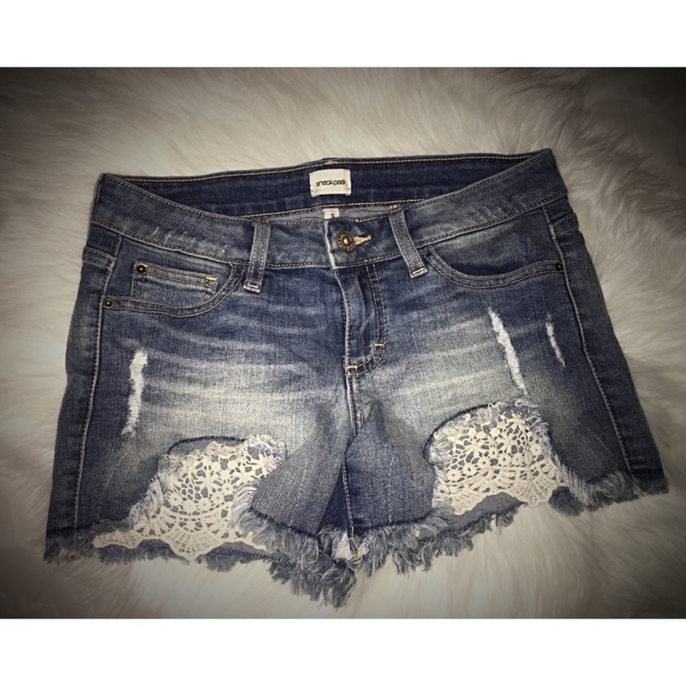 Sneak Peek • denim and crochet shorts